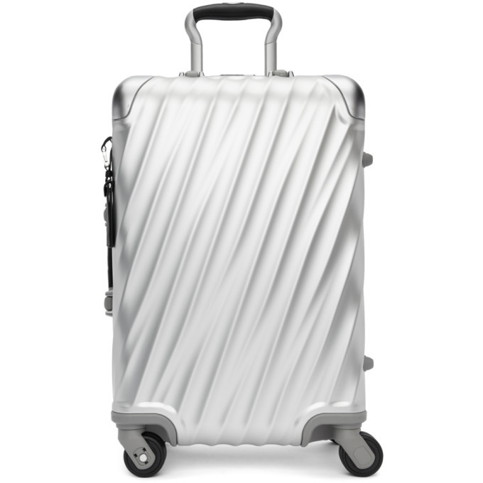 tumi silver luggage