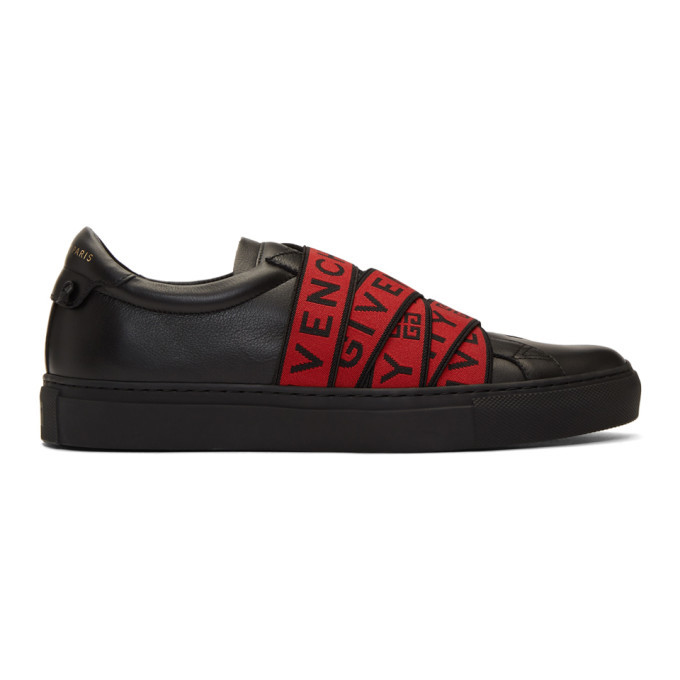 Givenchy Black and Red Elastic Urban Knots Sneakers Givenchy