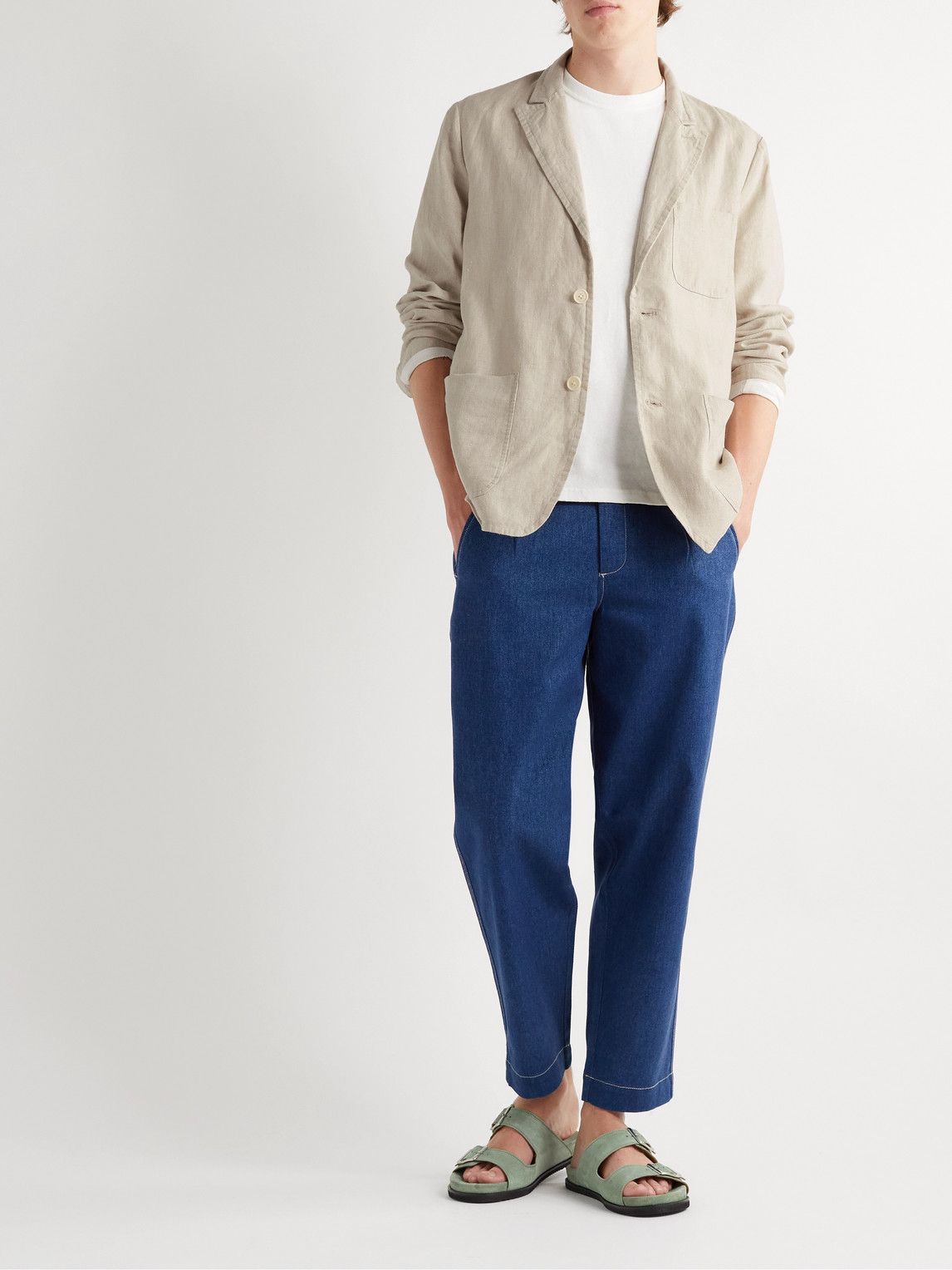 Alex Mill - Mercer Unstructured Garment-Dyed Linen Blazer - Neutrals ...