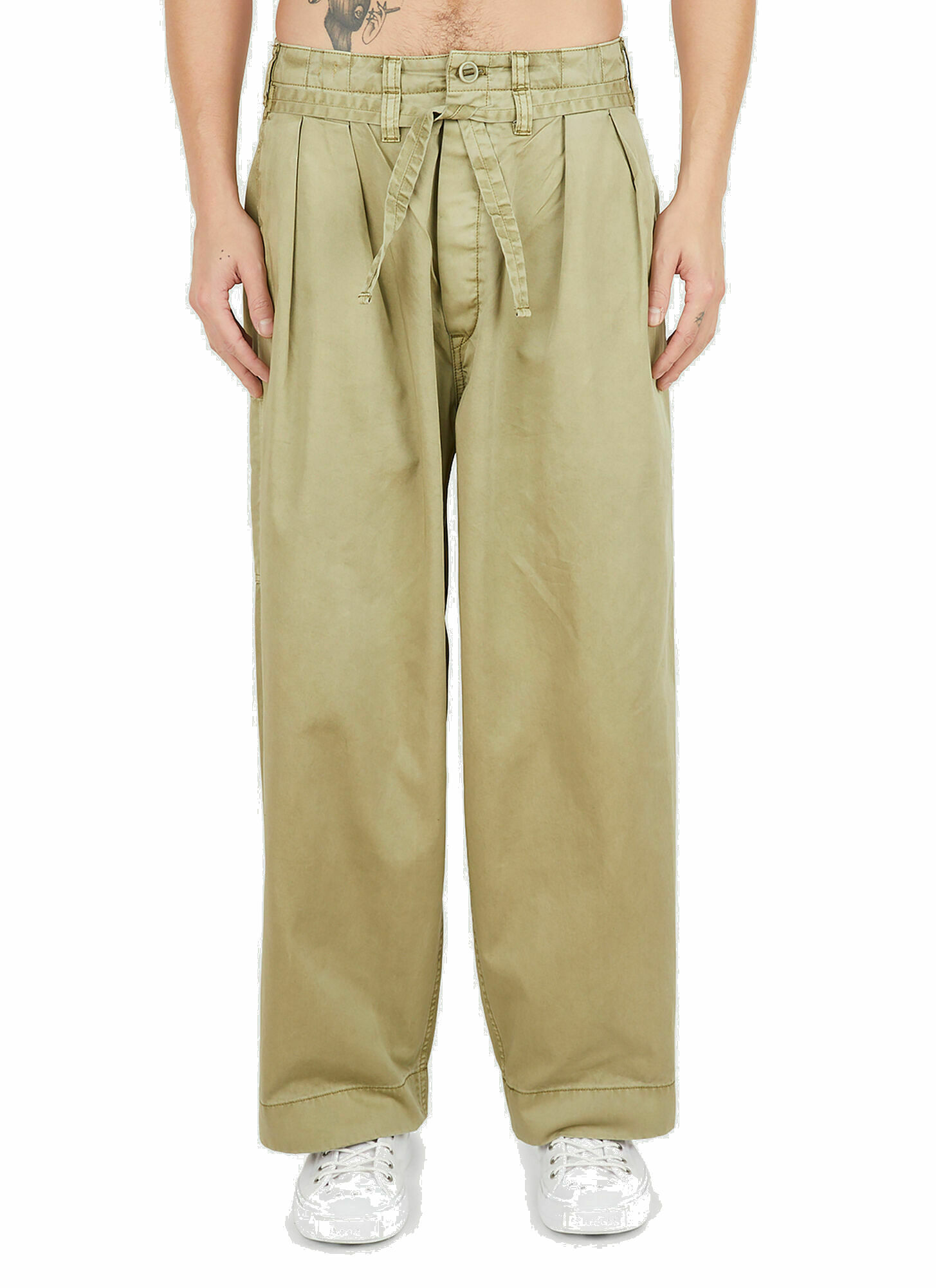 Sculpture Pants in Khaki Applied Art Forms