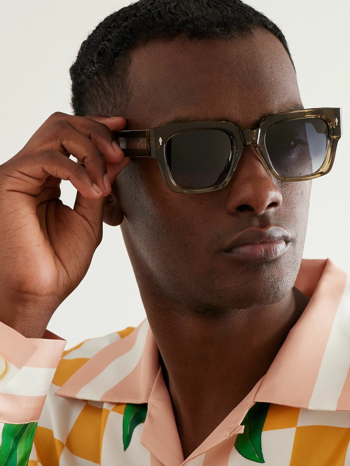 Jacques Marie Mage Enzo SquareFrame GoldTone and Acetate Sunglasses