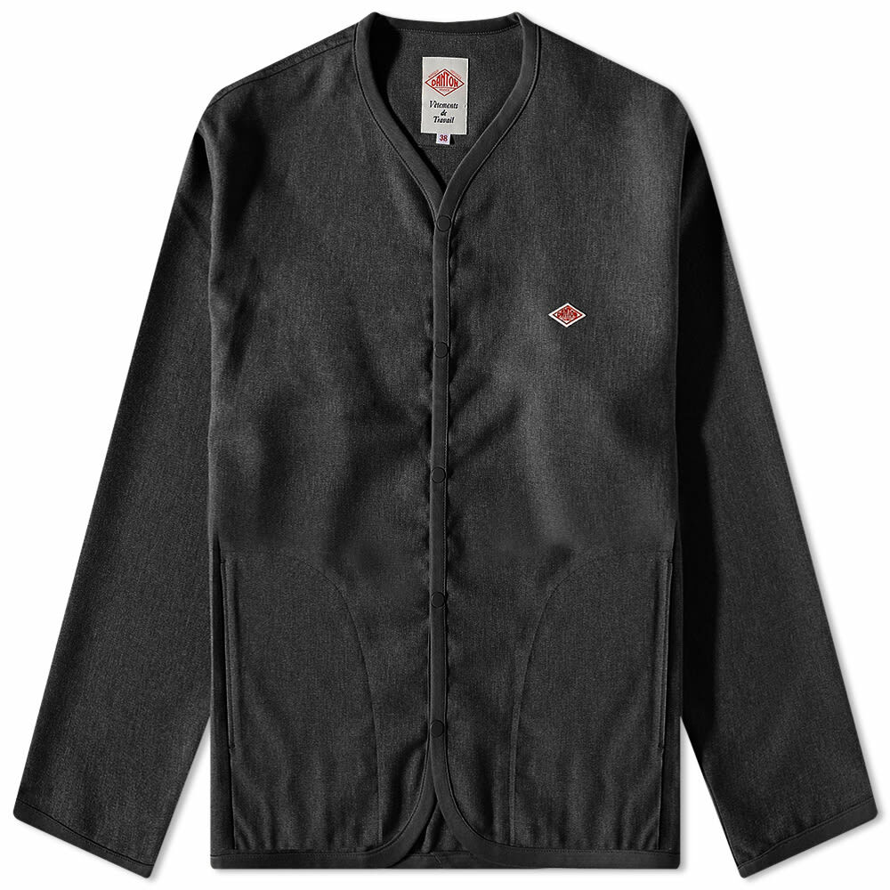 Danton Men's Woven Cardigan Jacket in Black Danton