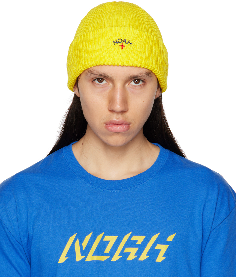 Noah Yellow Core Logo Beanie Noah NYC