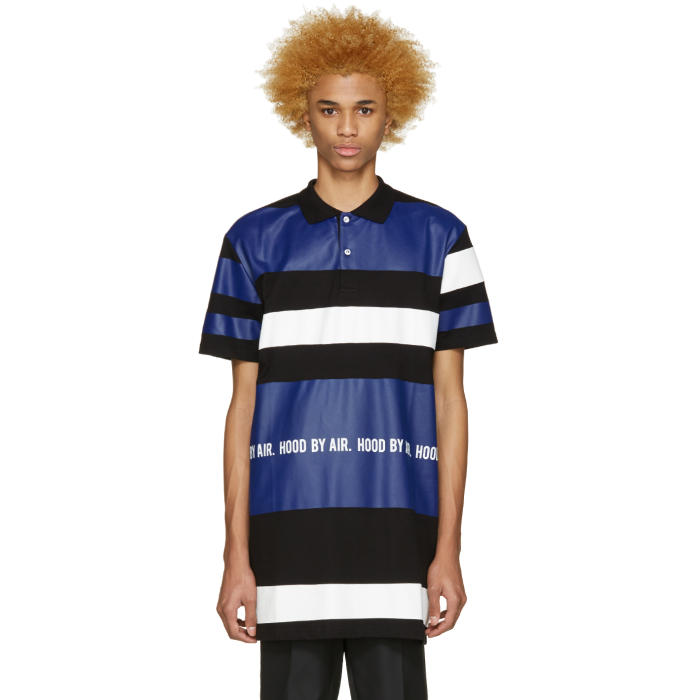 hood by air long sleeve striped polo