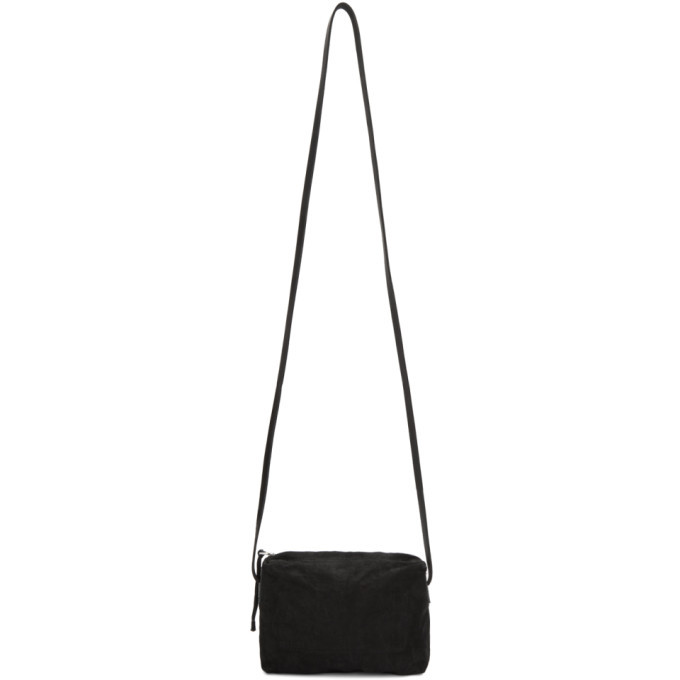 Boris Bidjan Saberi Black Suede Crossbody Bag Boris Bidjan Saberi