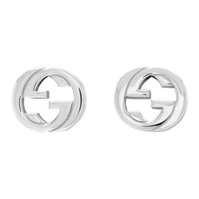 gucci interlocking silver stud earrings