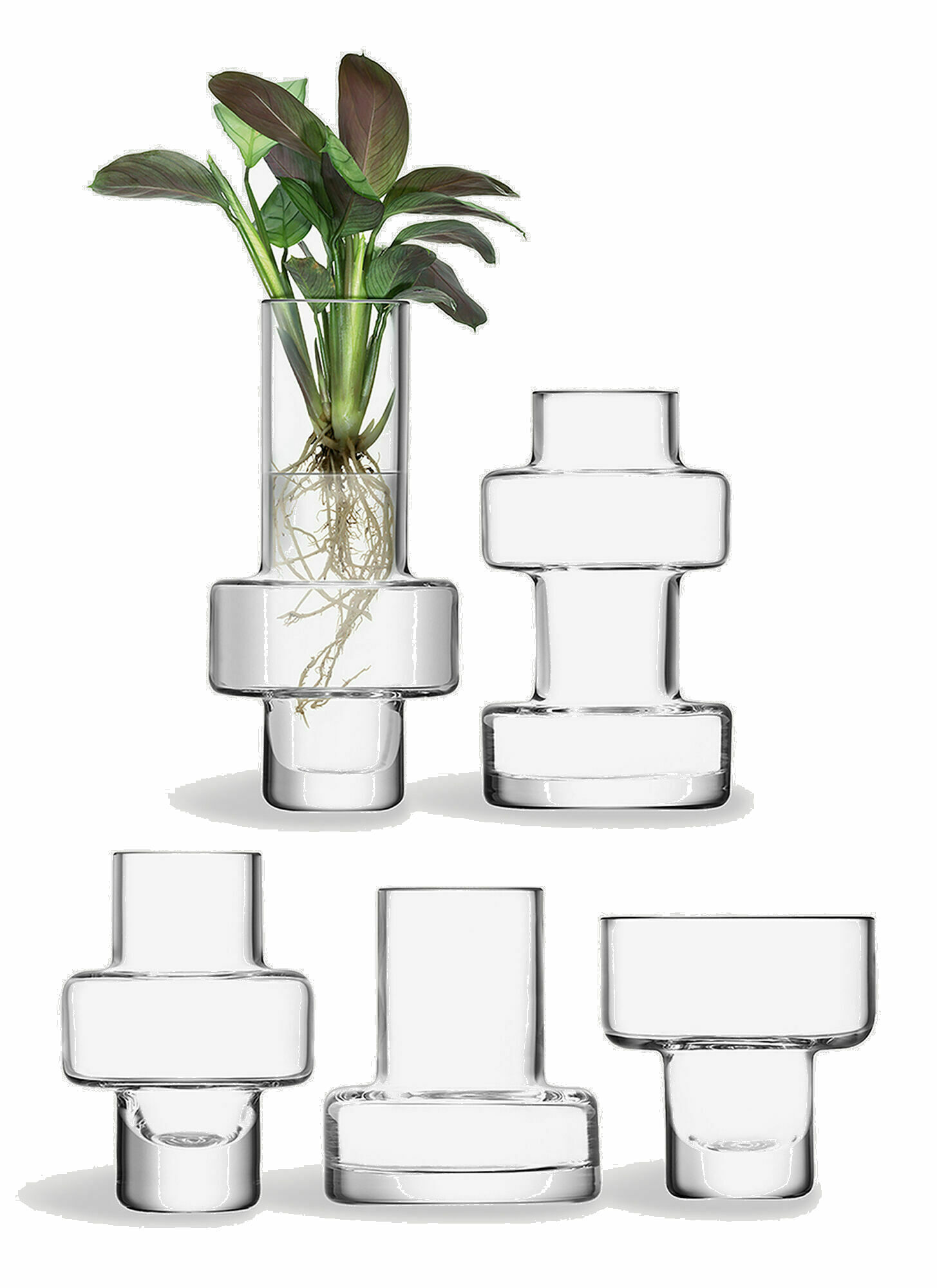Photo: Set of Five Metropole Mini Vases in Transparent