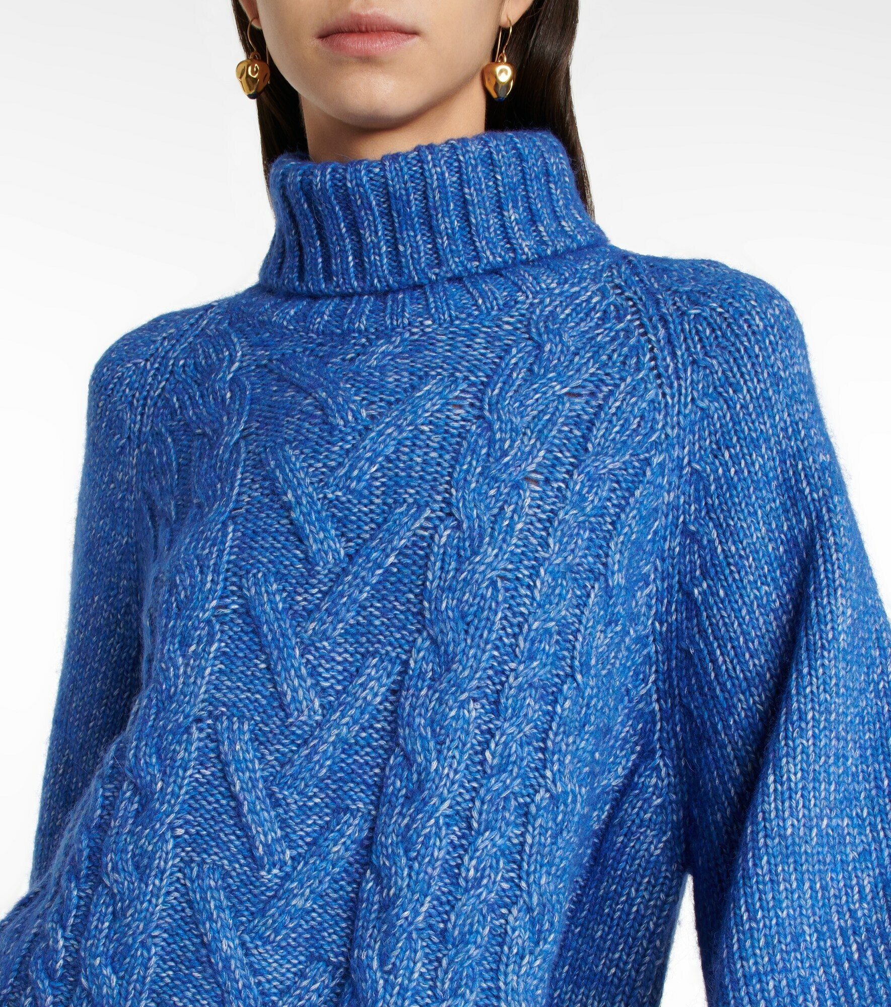 Ganni - Cable-knit turtleneck sweater GANNI