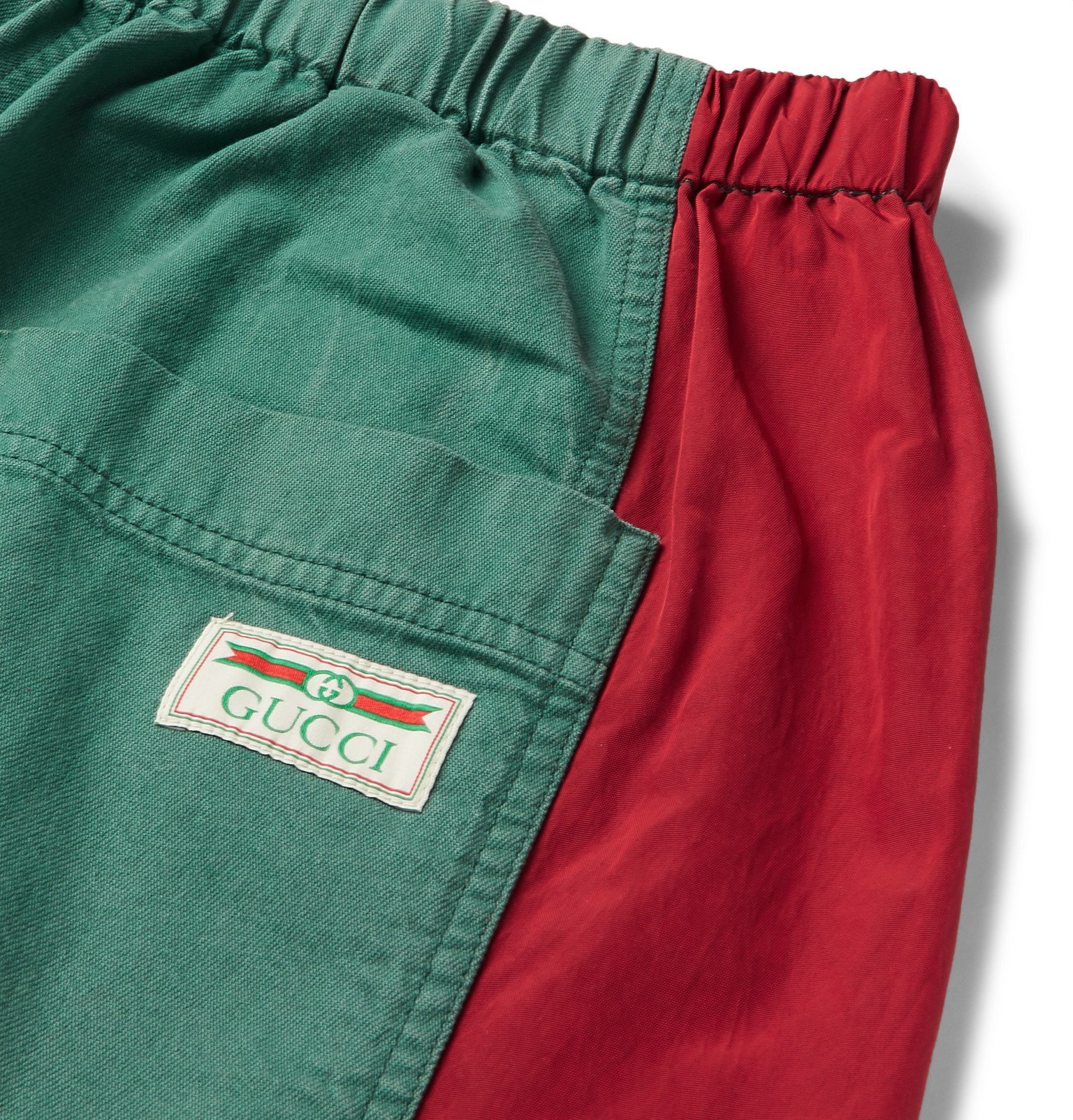 Gucci bingTrimmed Shell and WashedCotton Track Pants Green Gucci