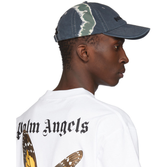 Palm Angels Grey Tie-Dye Logo Cap Palm 