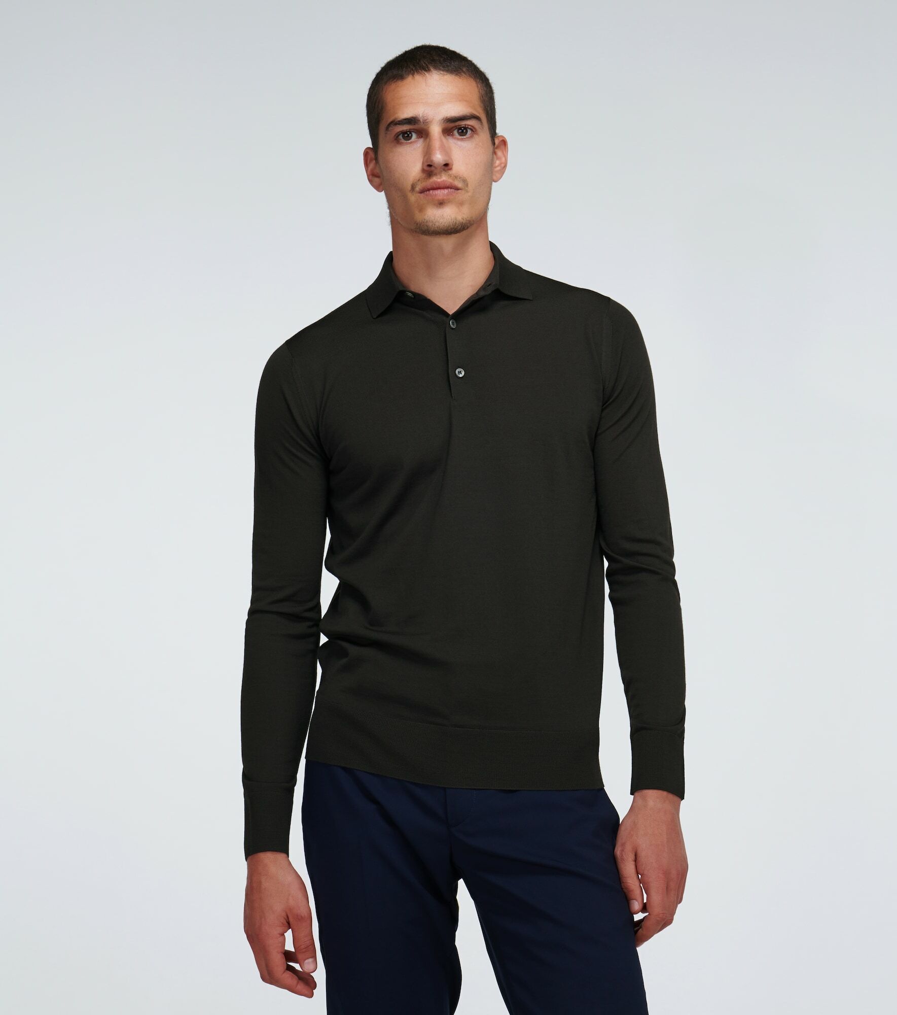 Loro Piana - Ml long-sleeved wool polo shirt Loro Piana