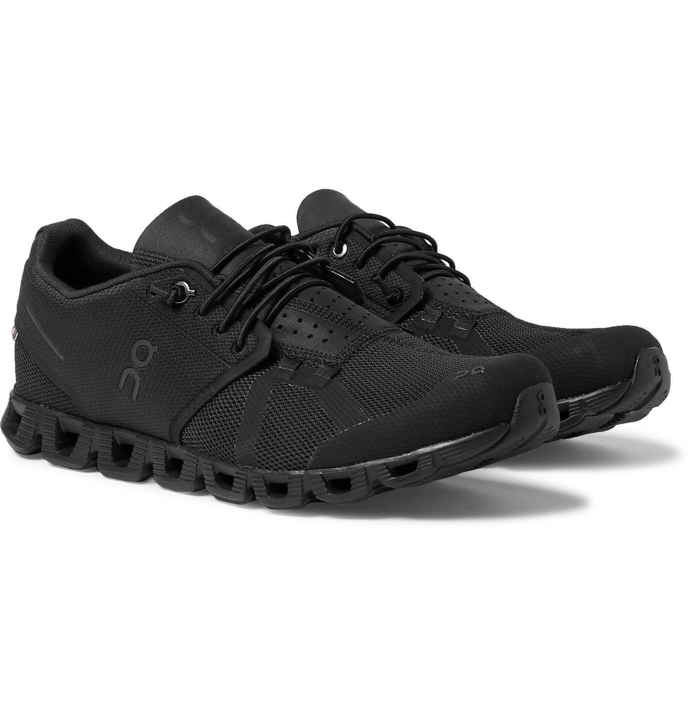 On Cloud RubberTrimmed Mesh Running Sneakers Black Onia