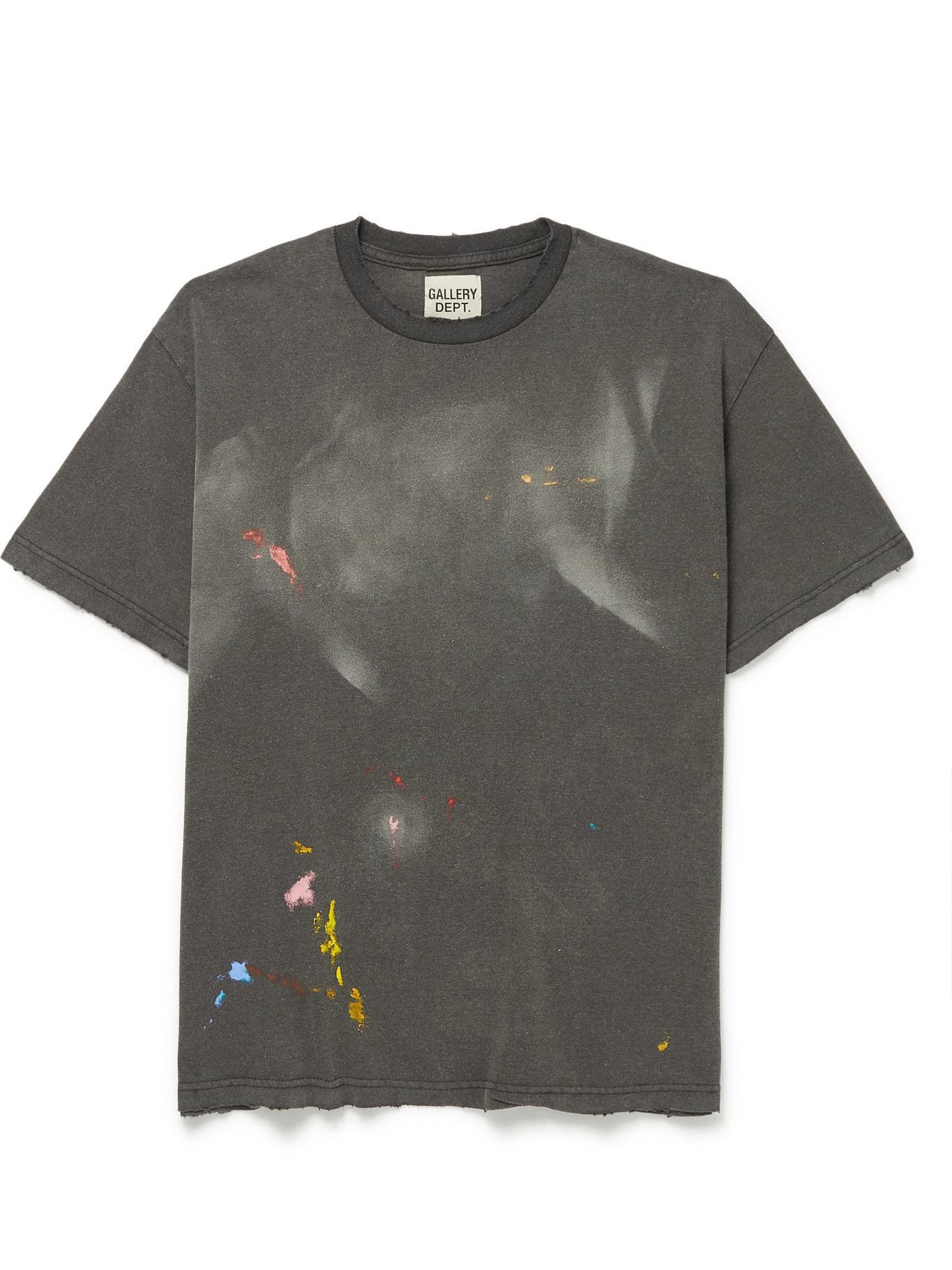 Gallery Dept. - Paint-Splattered Cotton-Jersey T-Shirt - Black Gallery ...