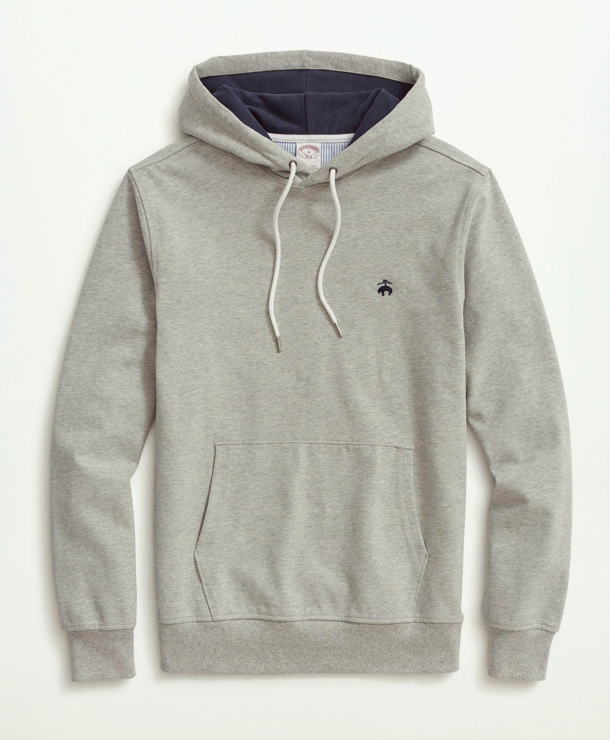 Photo: Brooks Brothers Men's Big & Tall Stretch Sueded Cotton Jersey Hoodie | Grey