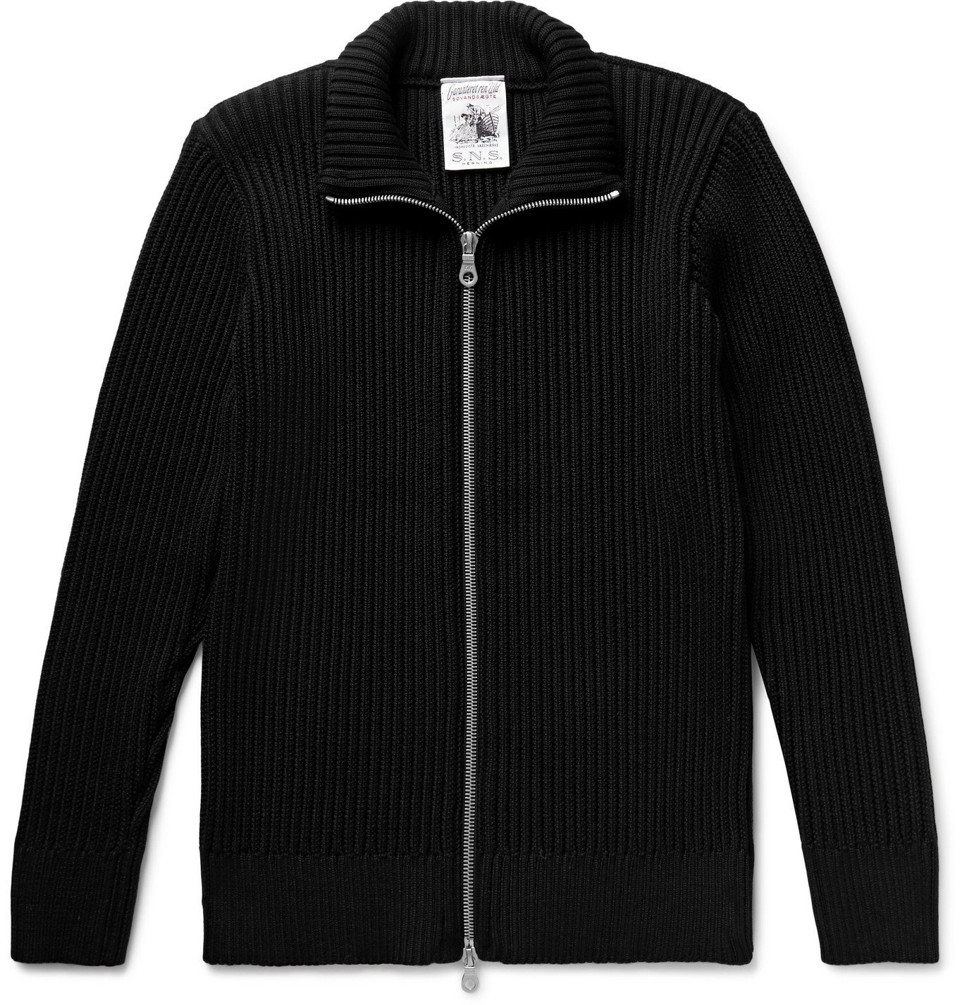 wool cardigan black