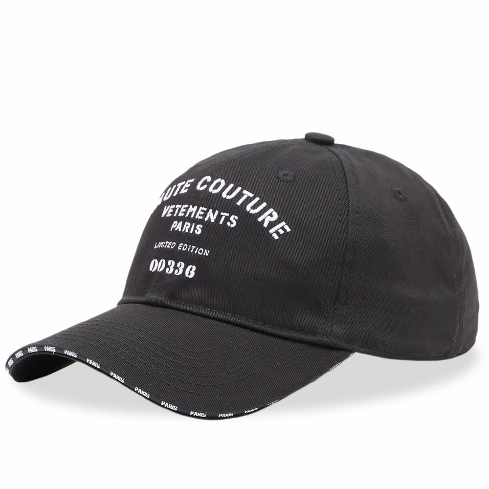 Vetements Men's Couture Logo Cap in Black Vetements