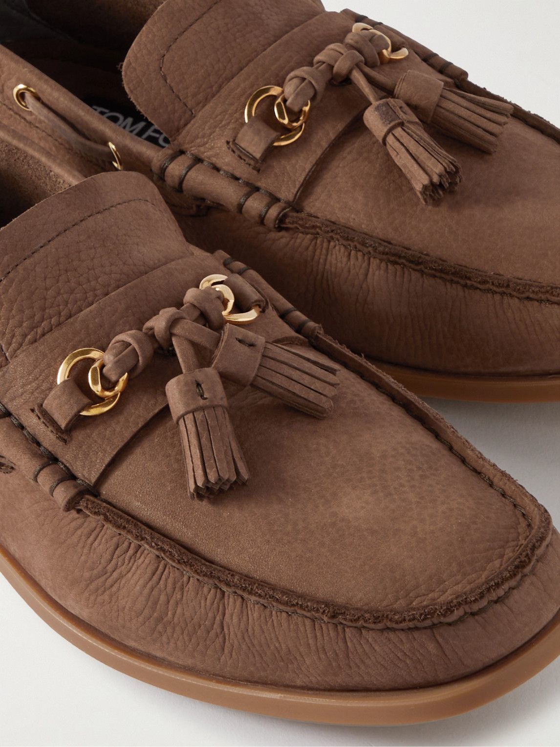 TOM FORD - Robin Full-Grain Nubuck Boat Shoes - Brown TOM FORD