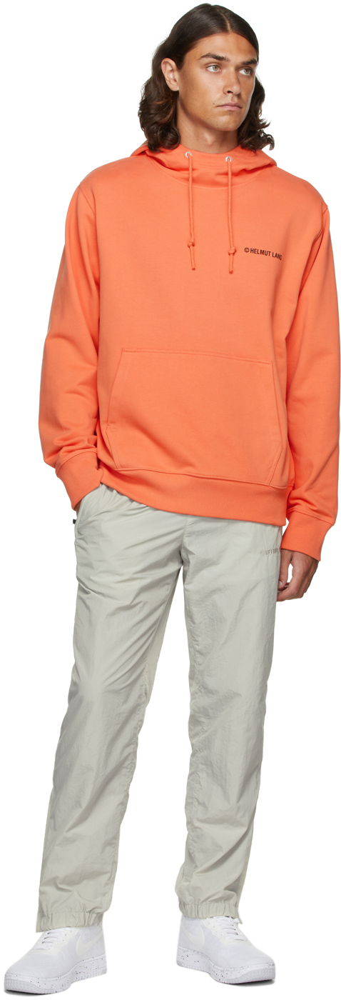 Helmut Lang Orange Logo Mask Hoodie Helmut Lang