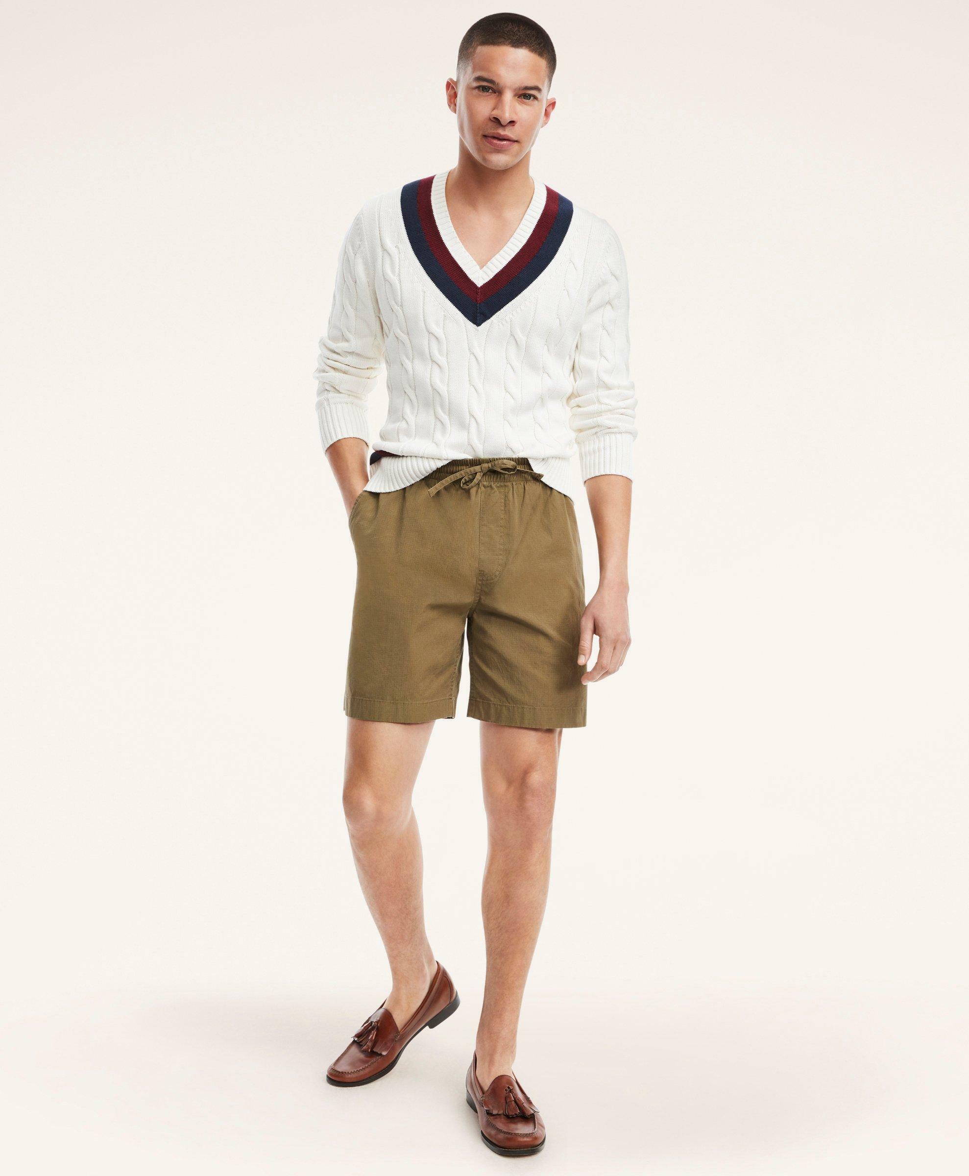 Brooks Brothers Men's Stretch Cotton Ripstop Shorts | Olive