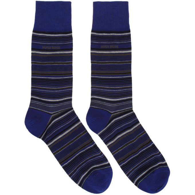 Boss Navy Multi Stripe Socks BOSS