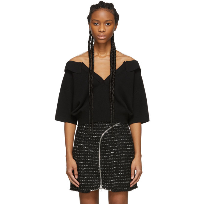 sheer shoulder wool & cashmere blend sweater alexander wang