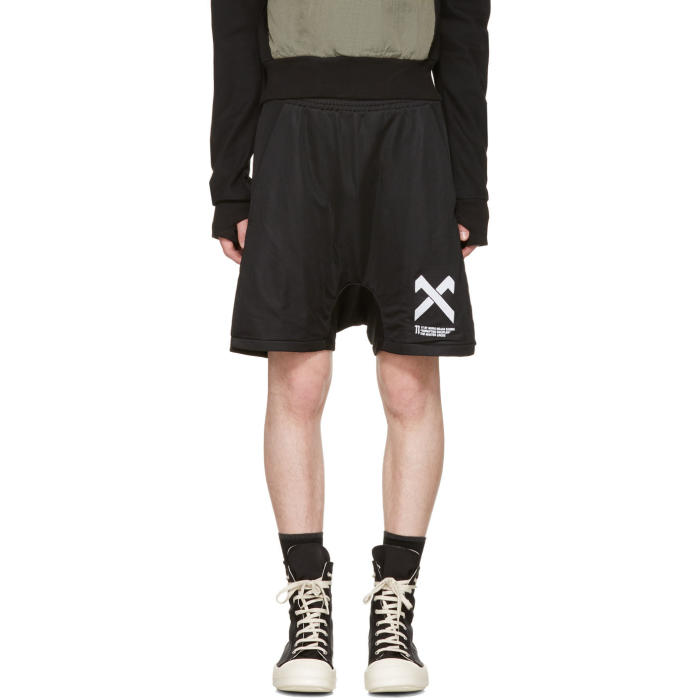 Boris Bidjan Saberi Black Logo Shorts 