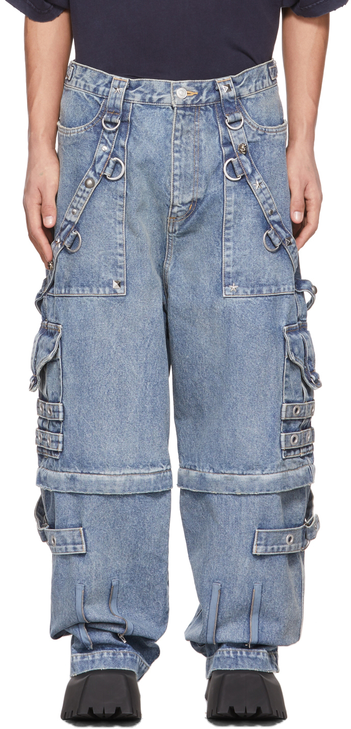 BALENCIAGA raver baggy jeans denim BLUE - デニム/ジーンズ