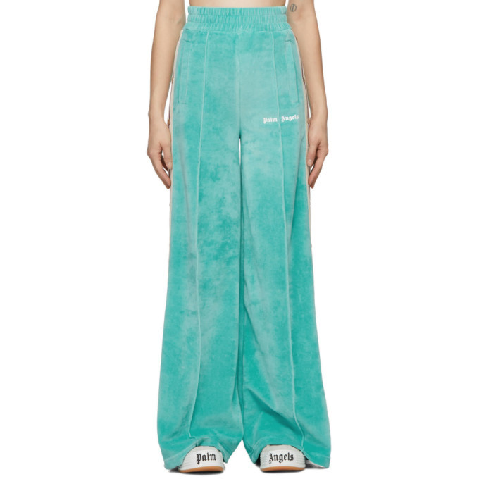 palm angels blue chenille track pants