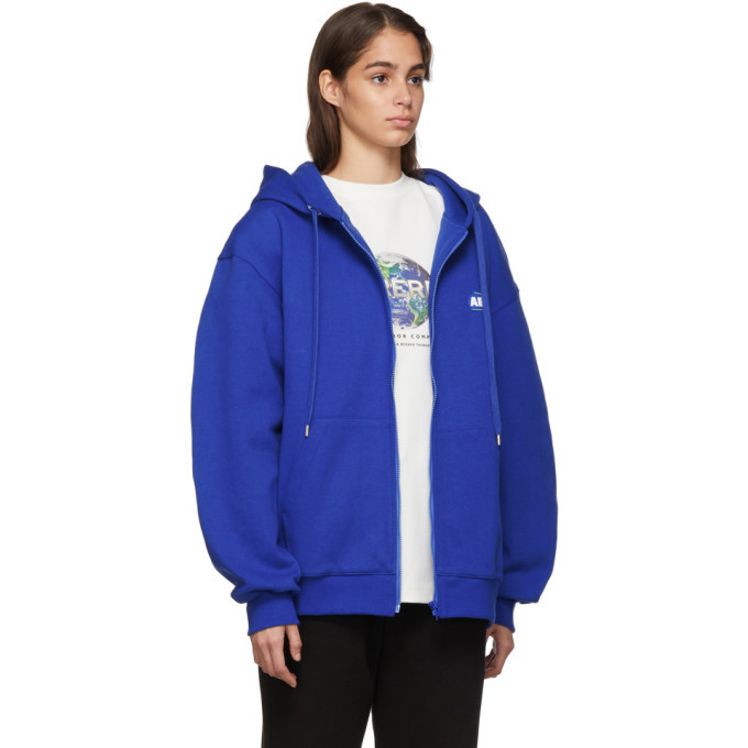ADER error Blue Stone Logo Zip-Up Hoodie ADER error