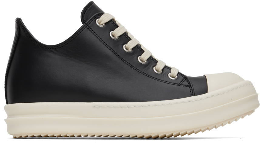 Photo: Rick Owens Black Leather Low Sneakers