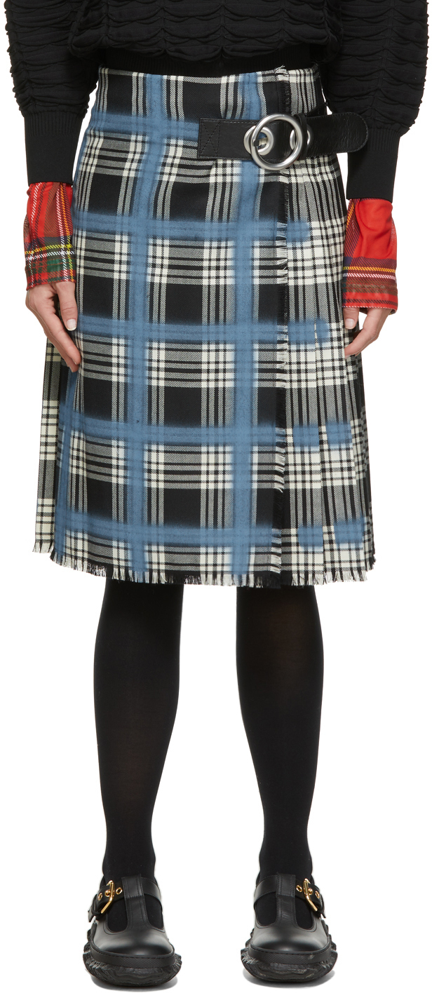 Marni Plaid Sprayed Kilt Skirt Marni