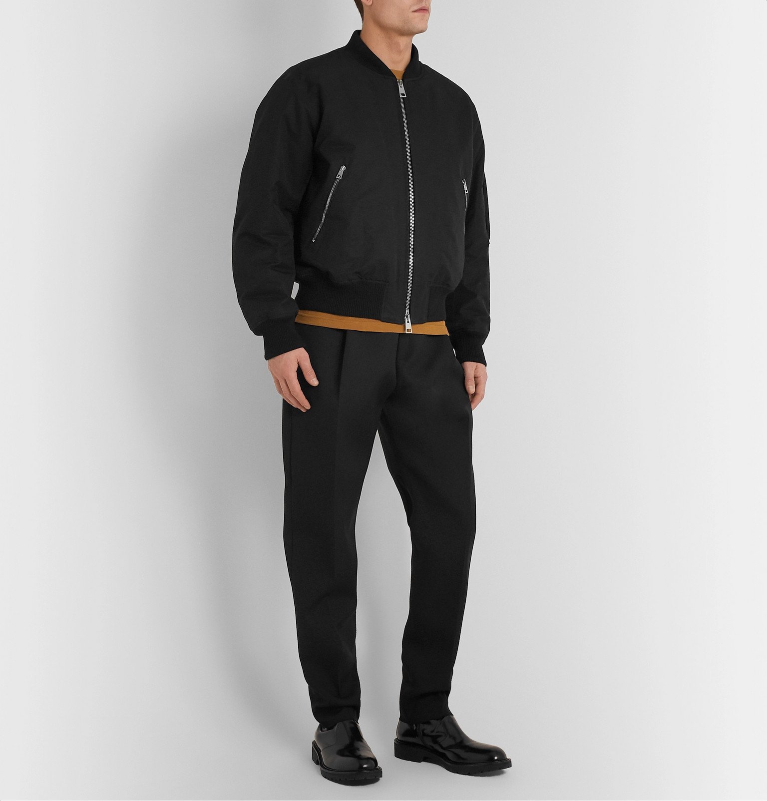 Bottega Veneta - Padded Cotton-Blend Twill Bomber Jacket - Black ...