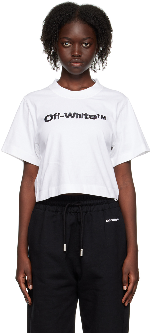 Off-White White Embroidered T-Shirt Off-White