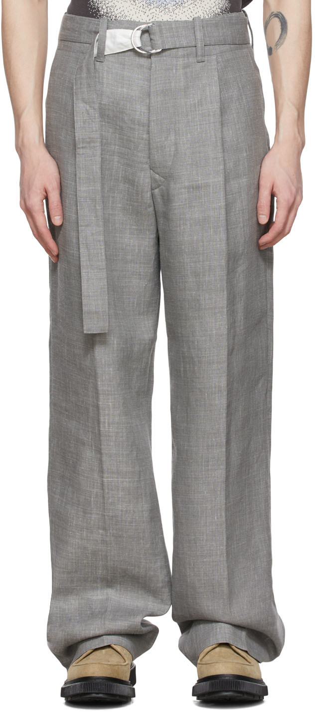 UNIFORME Grey Linen Trousers UNIFORME