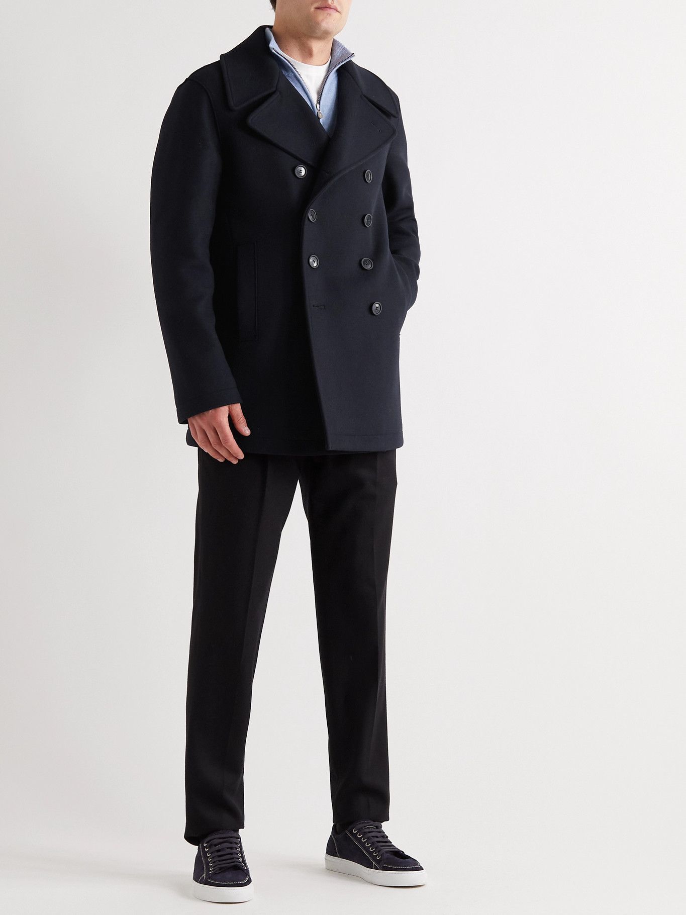 Giorgio Armani - Virgin Wool-Blend Peacoat - Blue Giorgio Armani