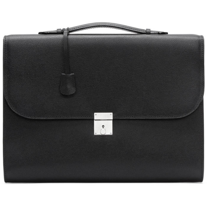 Valextra Black Portfolio Briefcase Valextra