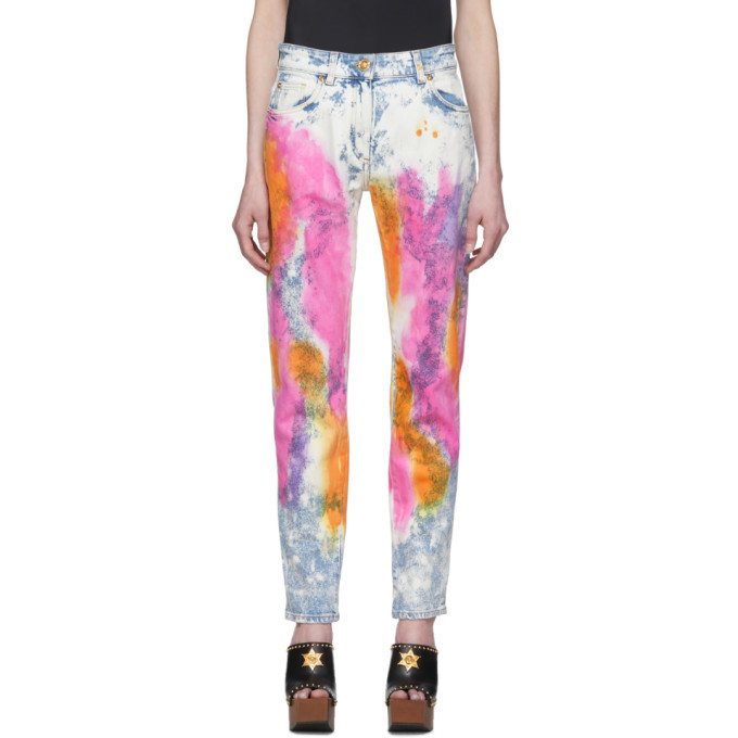 versace tie dye jeans