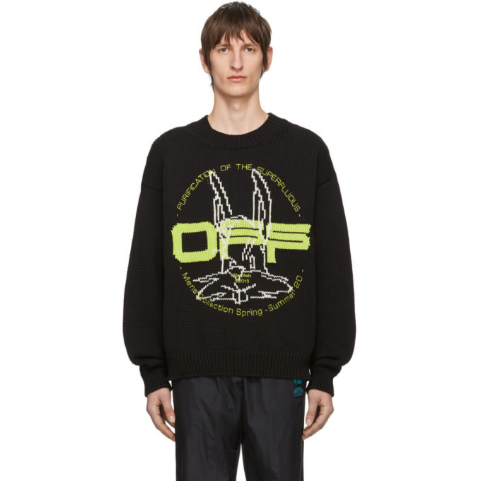 Off-White Black and Green Harry The Rabbit Sweater Off-White