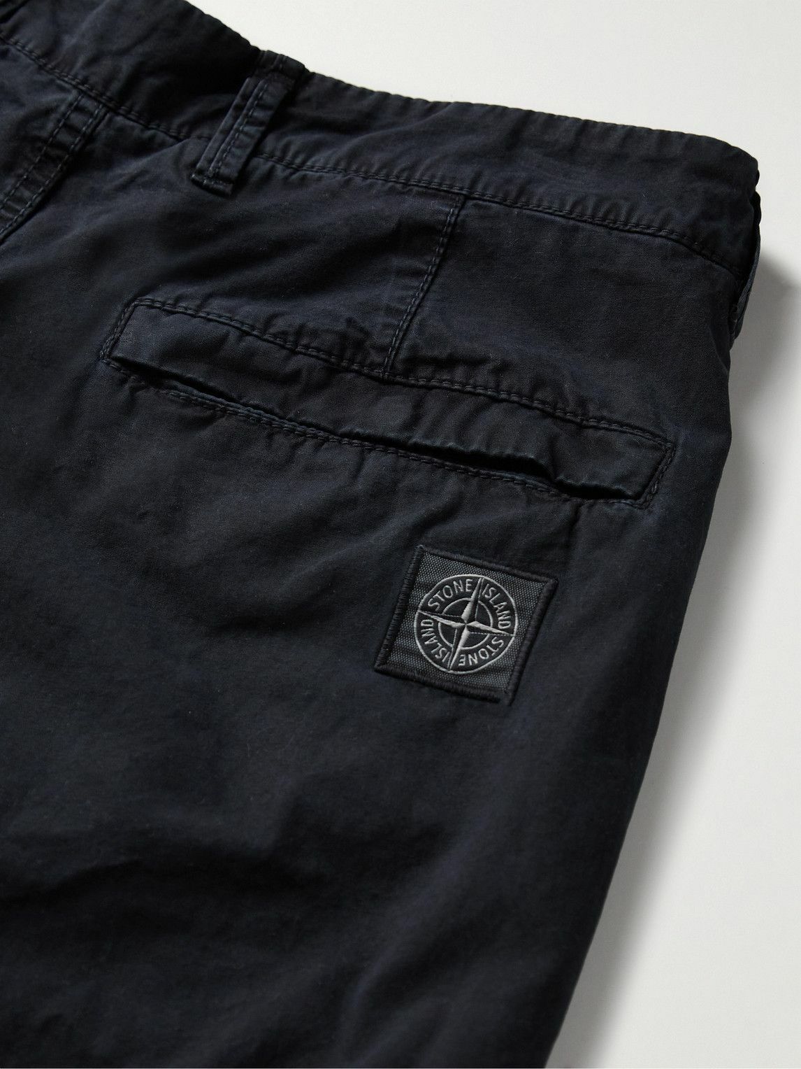 Stone Island - Straight-Leg Garment-Dyed Cotton-Twill Trousers - Blue Stone Island