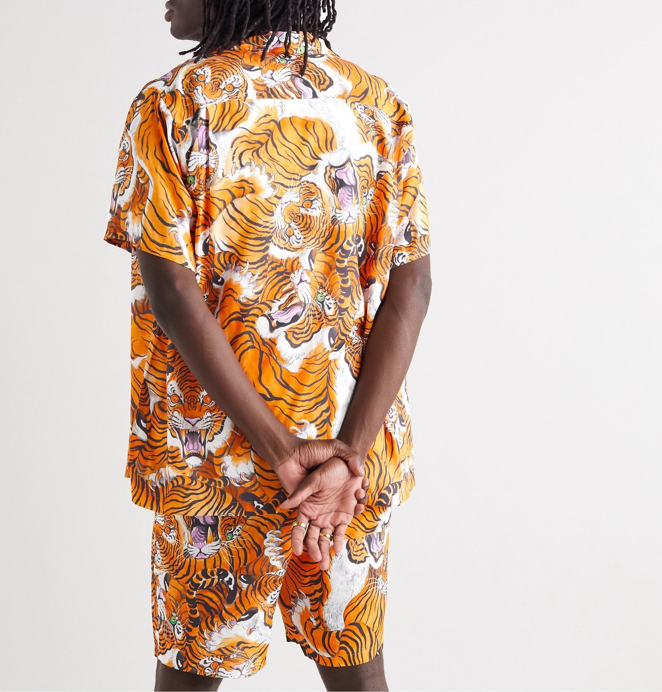 Wacko Maria - Tim Lehi Camp-Collar Printed Woven Shirt - Orange 