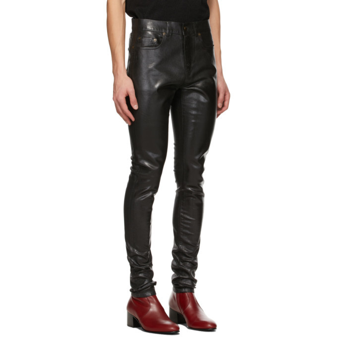 saint laurent oily coated jeans