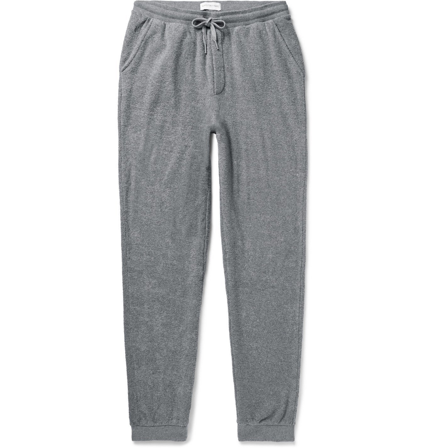 Hamilton and Hare - Tapered Mélange Cotton-Terry Sweatpants - Gray ...