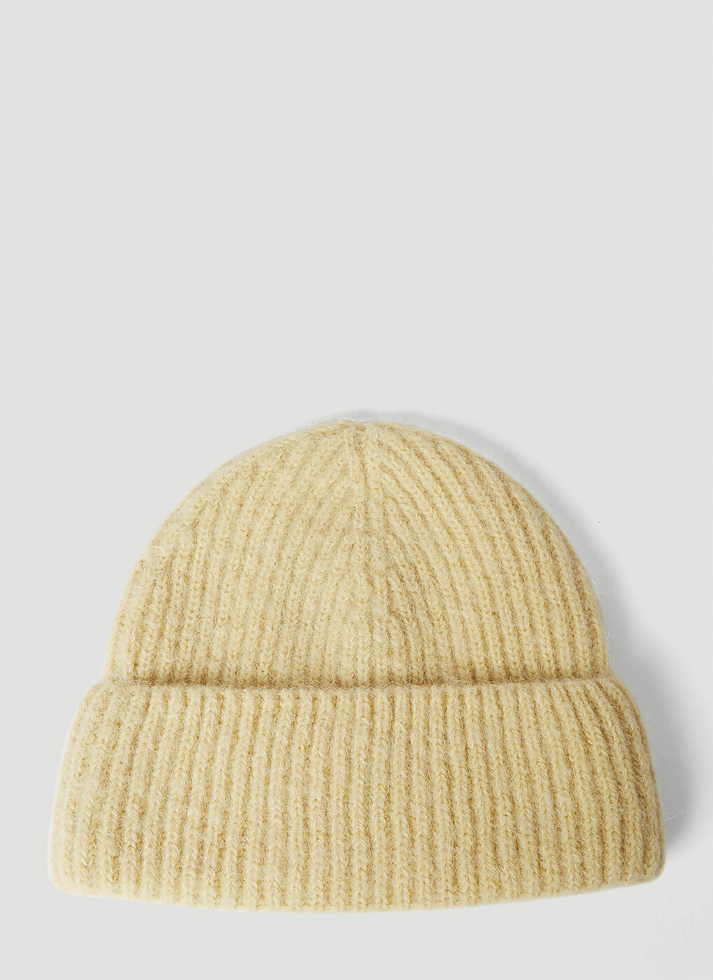 Ribbed Beanie Hat in Yellow Our Legacy