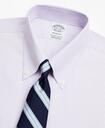 Brooks Brothers Men's Stretch Regent Regular-Fit Dress Shirt, Non-Iron Poplin Button-Down Collar Fine Stripe | Lavender