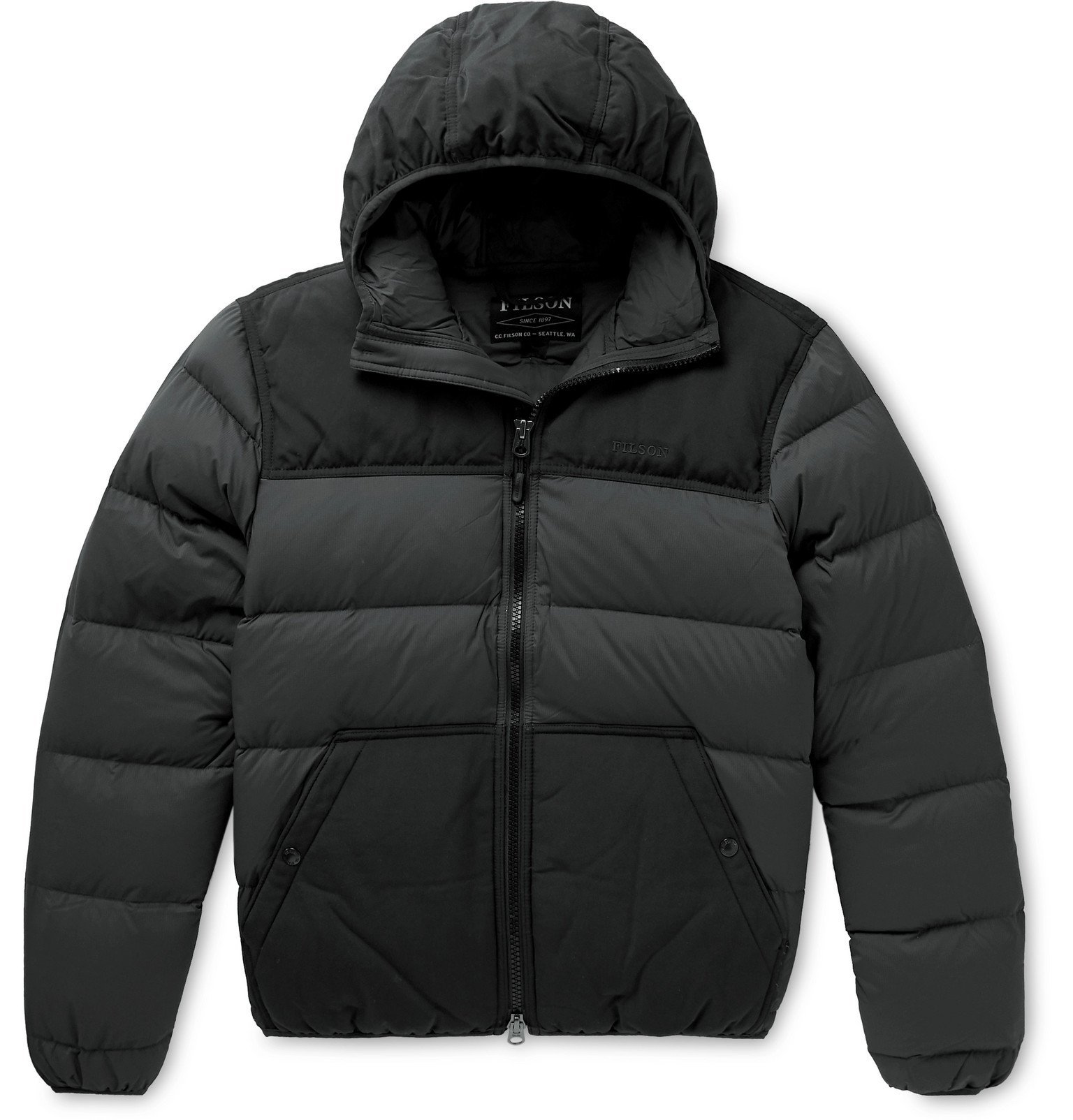 Filson - Featherweight Canvas-Trimmed Quilted Nylon Hooded Down Jacket ...