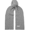 Oliver Spencer - Arbury Cable-Knit Mélange Wool Scarf - Gray