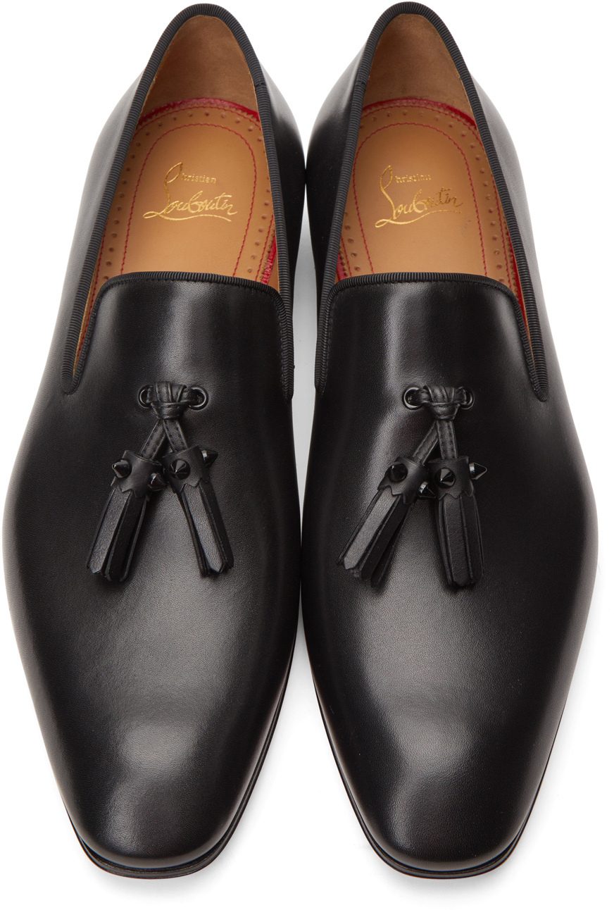 Christian Louboutin Black Dandelion Tassel Flat Loafers Christian