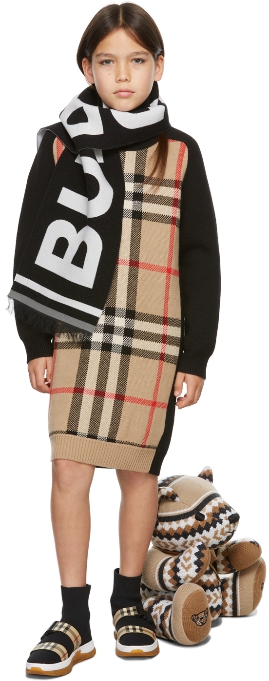 Photo: Burberry Kids Beige Check Dianne Sweater Dress