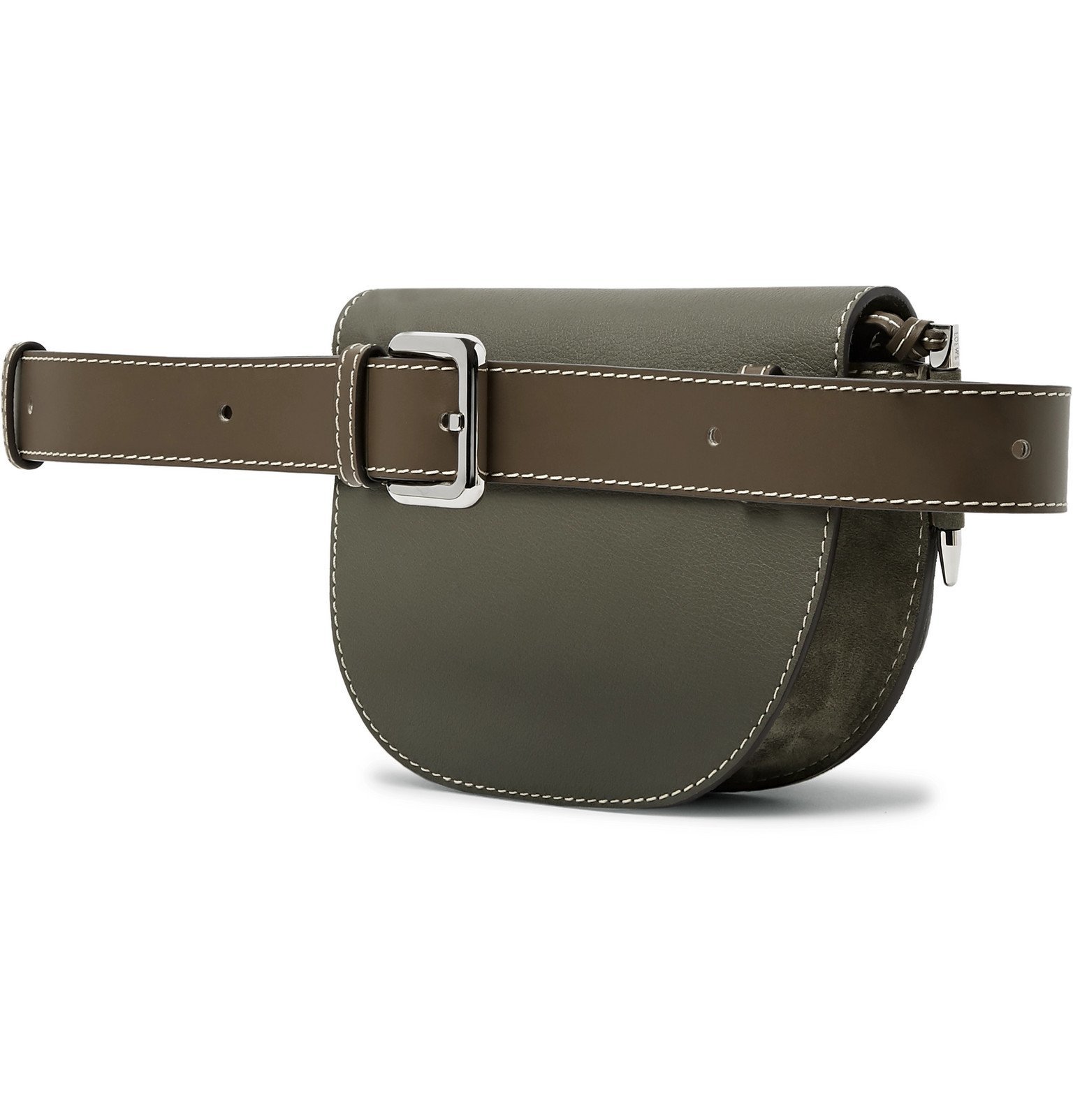 Loewe - Gate Large Suede and Textured-Leather Belt Bag - Green Loewe