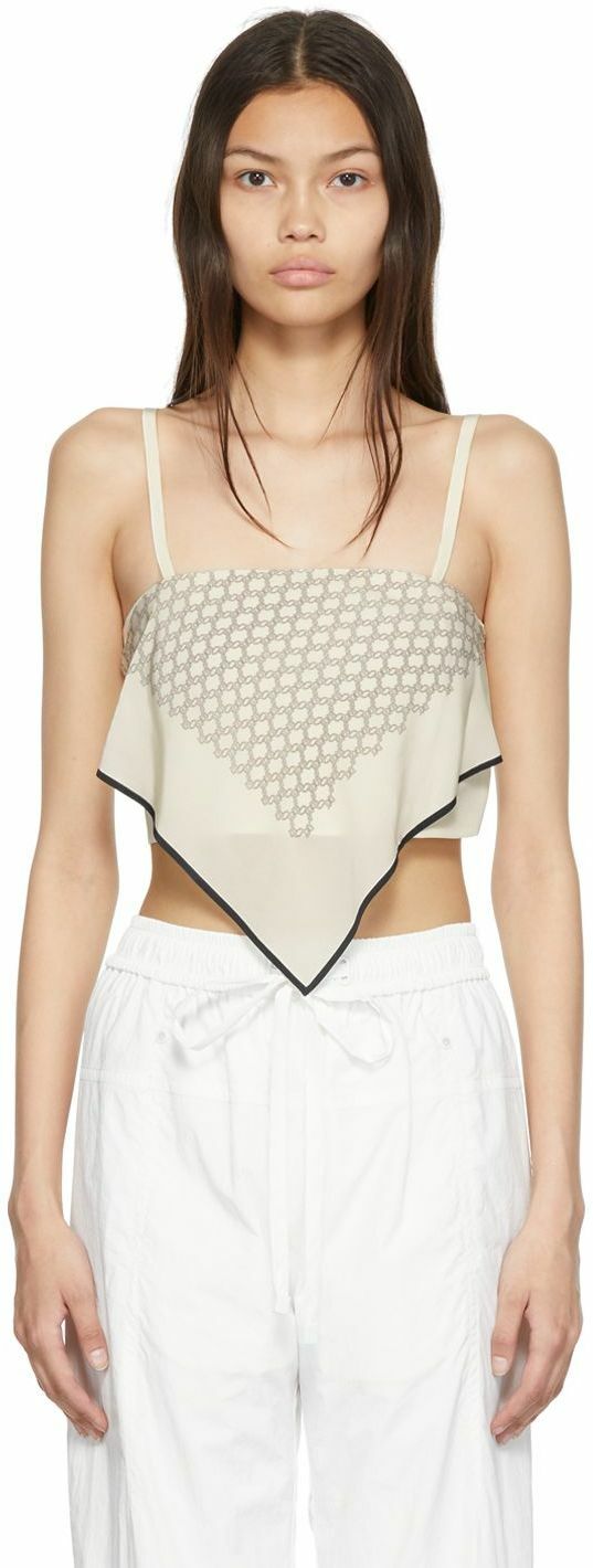 LOW CLASSIC Off-White Silk Tank Top Low Classic